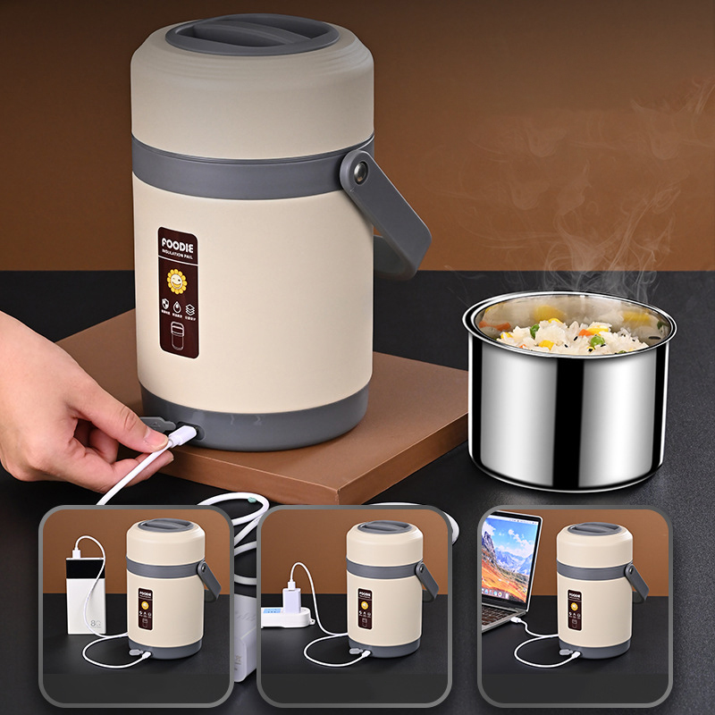Baby Food Warmer Portable - ステンレス鋼の電気温水弁当箱,食品ウォーマー,サーマルコンテナ,オフィスや学校用