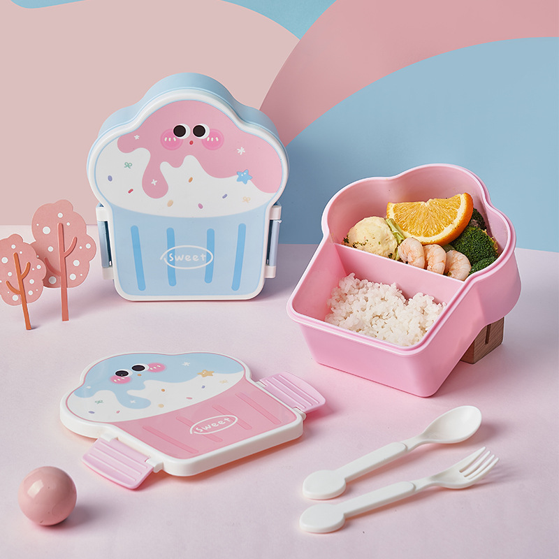 Baby Food Warmer Portable - 子供用のポータブルプラスチック弁当弁当箱,学校の暖房,女の子用の容器,サンドイッチパン,暖かいコンパートメント,かわいいコンパートメント