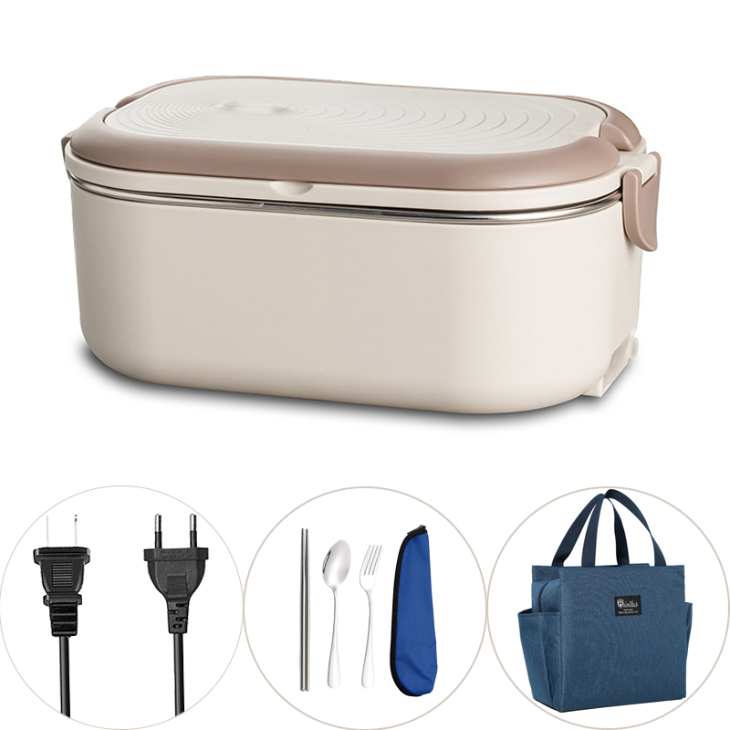 Baby Food Warmer Portable - 220V 110V 電気弁当箱ステンレス鋼フードウォーマー加熱弁当箱 1L EU 米国プラグ学校オフィスサーモスタットヒーター