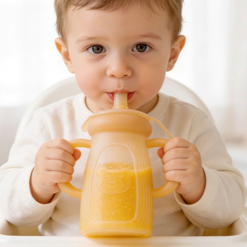 Baby Food Reusable Pouches - XXFE 便利なシリコン食品ポーチ幼児用漏れ防止 140 ミリリットル容量自家製ベビーミールの鮮度を維持