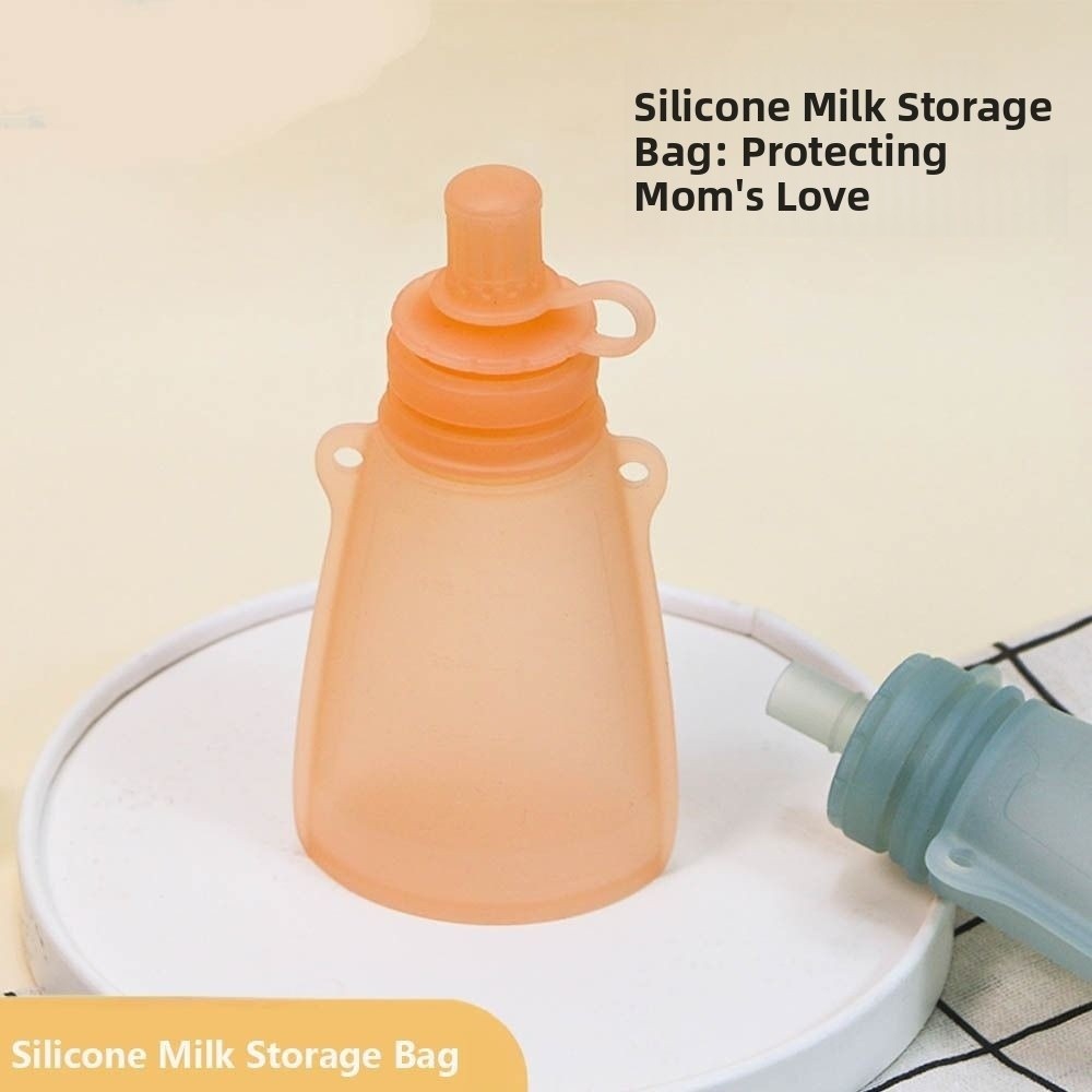 Baby Food Reusable Pouches - BPAフリーシリコン製ベビーフードポーチ、再利用可能、詰め替え可能、ミルク保存バッグ、漏れ防止、絞り密封保存、ベビーフード容器
