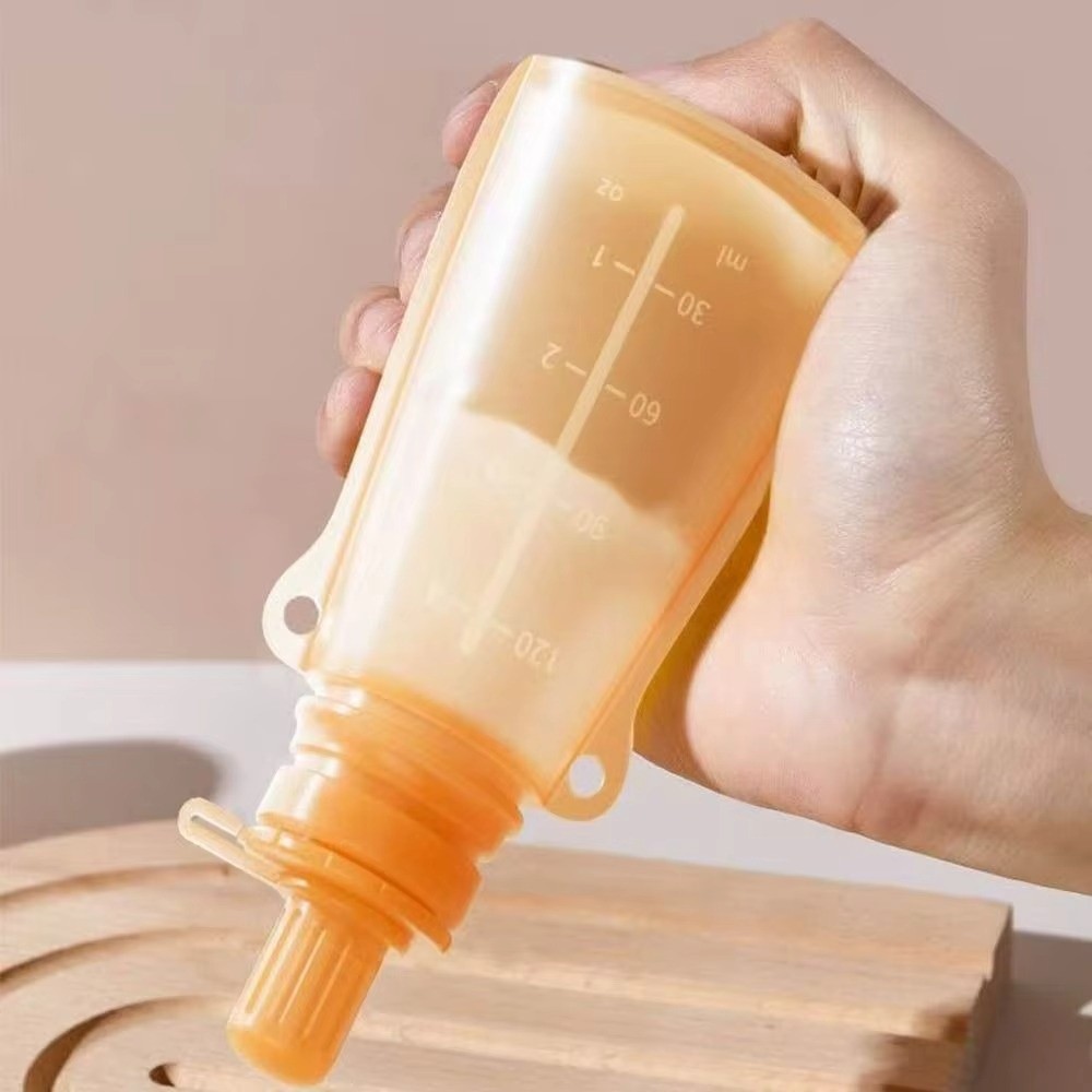 Baby Food Reusable Pouches - BPAフリーのベビーフードパウチ、漏れ防止シール、再利用可能なシリコン製ミルク保存バッグ、詰め替え可能なデザイン、食品グレードシリコン