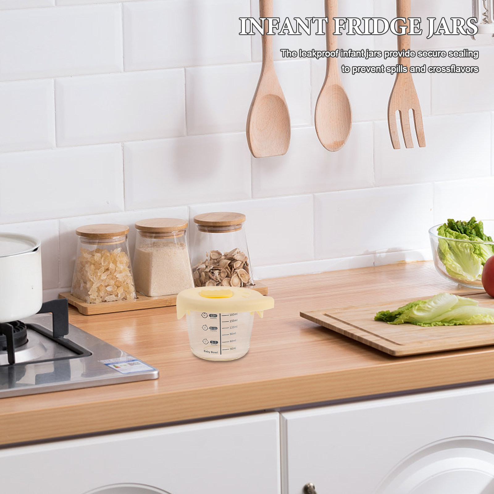 Baby Food Jars Glass - 2個セット ベビーフード保存容器 ガラス製 密閉容器 230ml 電子レンジ・冷凍庫対応