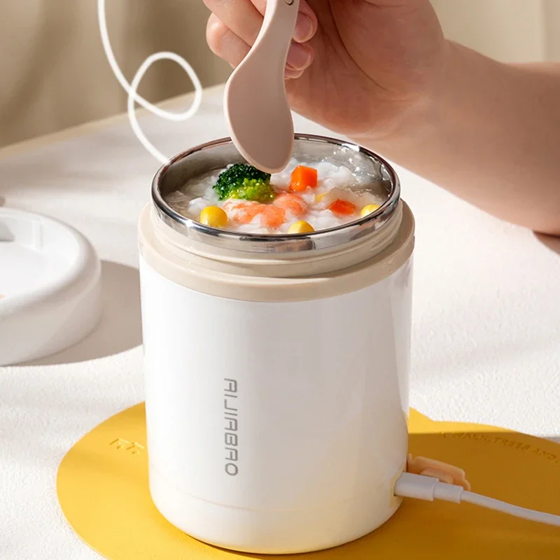 Baby Food Warmer Portable - 600 ミリリットルポータブル USB 電気加熱弁当箱ステンレス鋼食品ウォーマー容器 5V 12V
