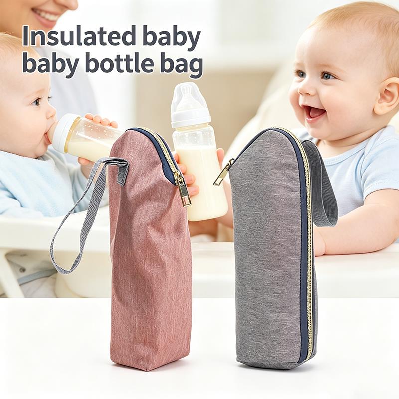 Baby Food Warmer Portable - ポータブル哺乳瓶断熱バッグ、ジッパー付き保温ボトルポーチ、新生児用アルミホイル保温ボトルウォーマーポーチ