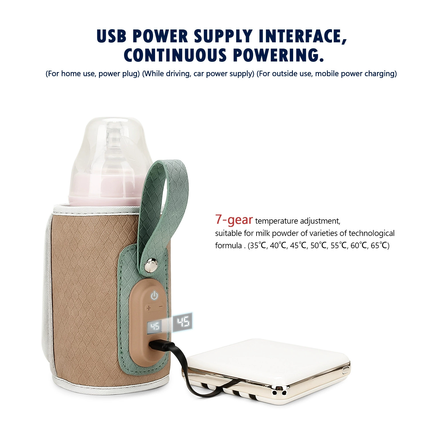 哺乳瓶ウォーマーバッグ USB 電源ヒーター断熱加熱バッグ旅 - Baby Food Warmer Portable のレビューと価格
