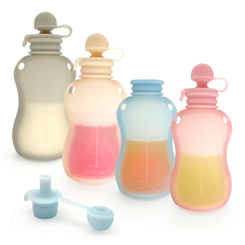 シリコーンミルク粥ポーチ漏れ防止オーガナイザースクイズ保存容 - Baby Food Reusable Pouches のレビューと価格