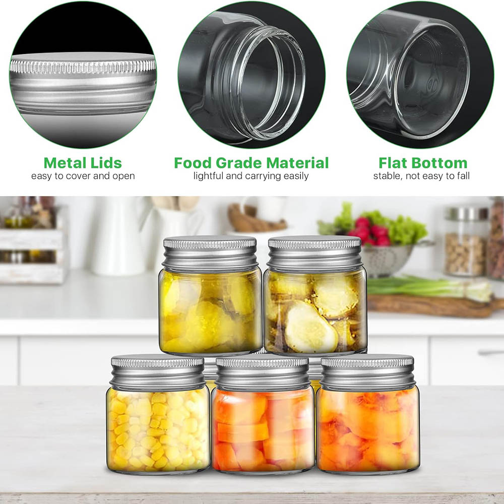 2オンス ミニメイソンジャー、蓋付き広口透明ガラスジャー、食 - Baby Food Jars Glass のレビューと価格
