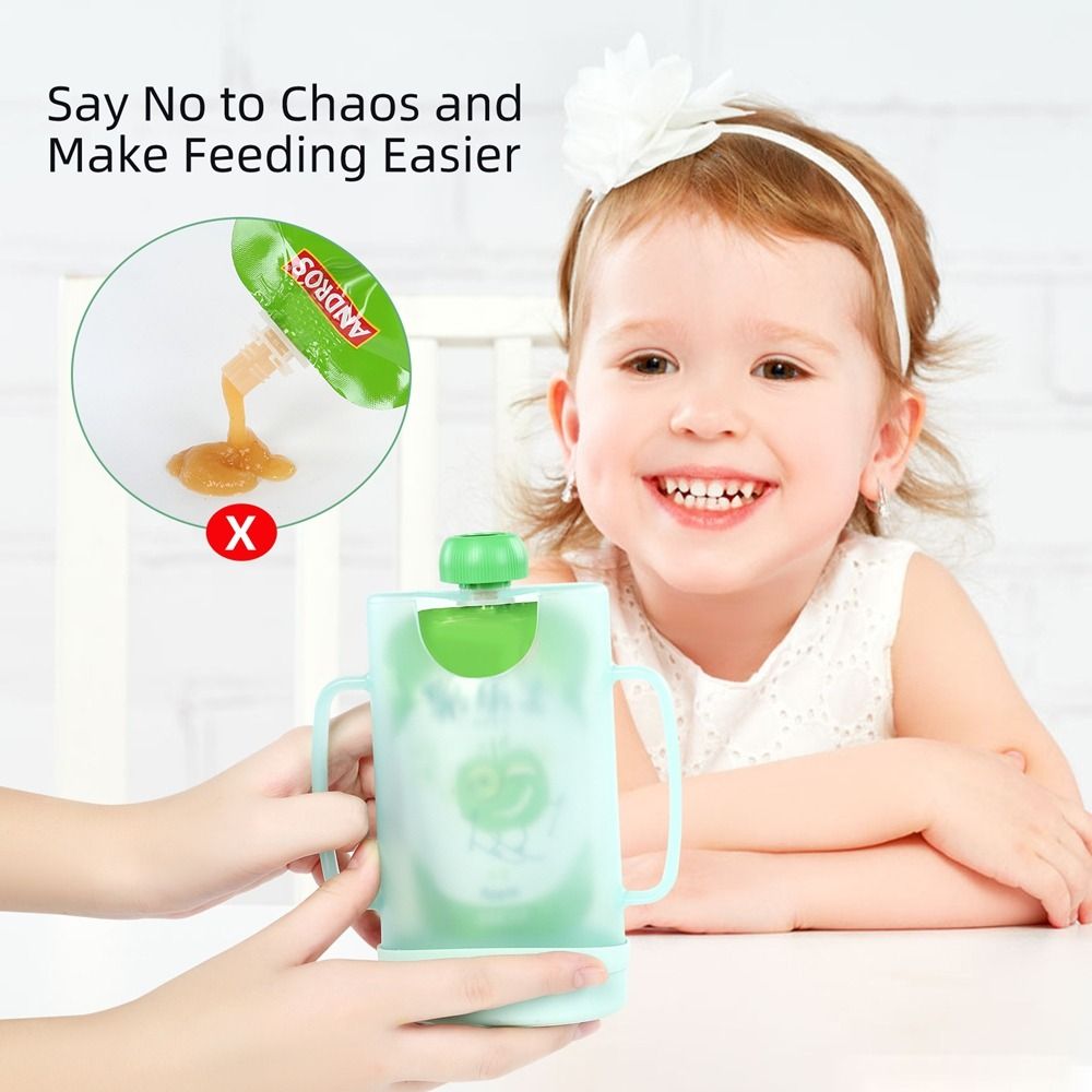 ポータブルプラスチックスクイーズポーチホルダー 快適な再利用 - Baby Food Reusable Pouches のレビューと価格