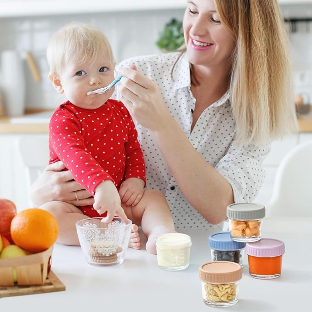 6個入りメイソンジャー ガラス製ベビーフードジャー 再利用可 - Baby Food Jars Glass のレビューと価格
