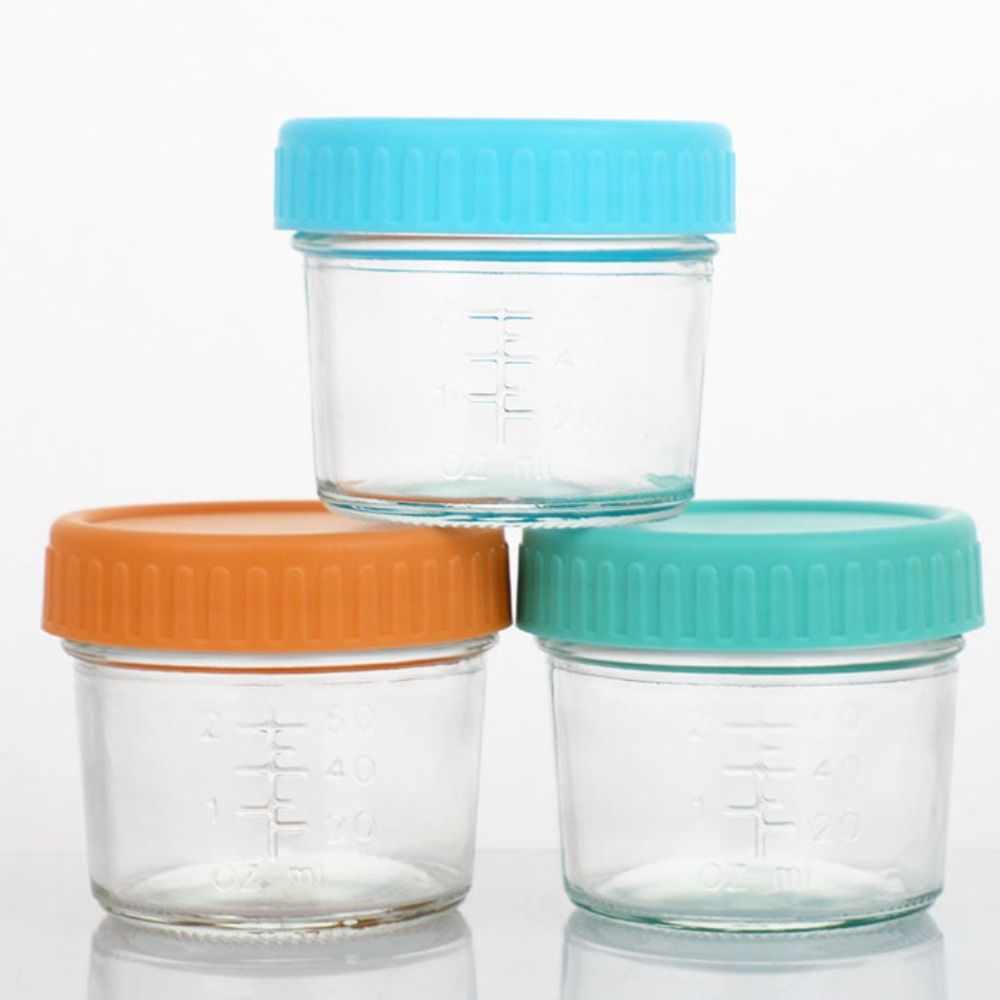6個入り 多目的ガラス製ベビーフードジャー 再利用可能 目盛 - Baby Food Jars Glass のレビューと価格