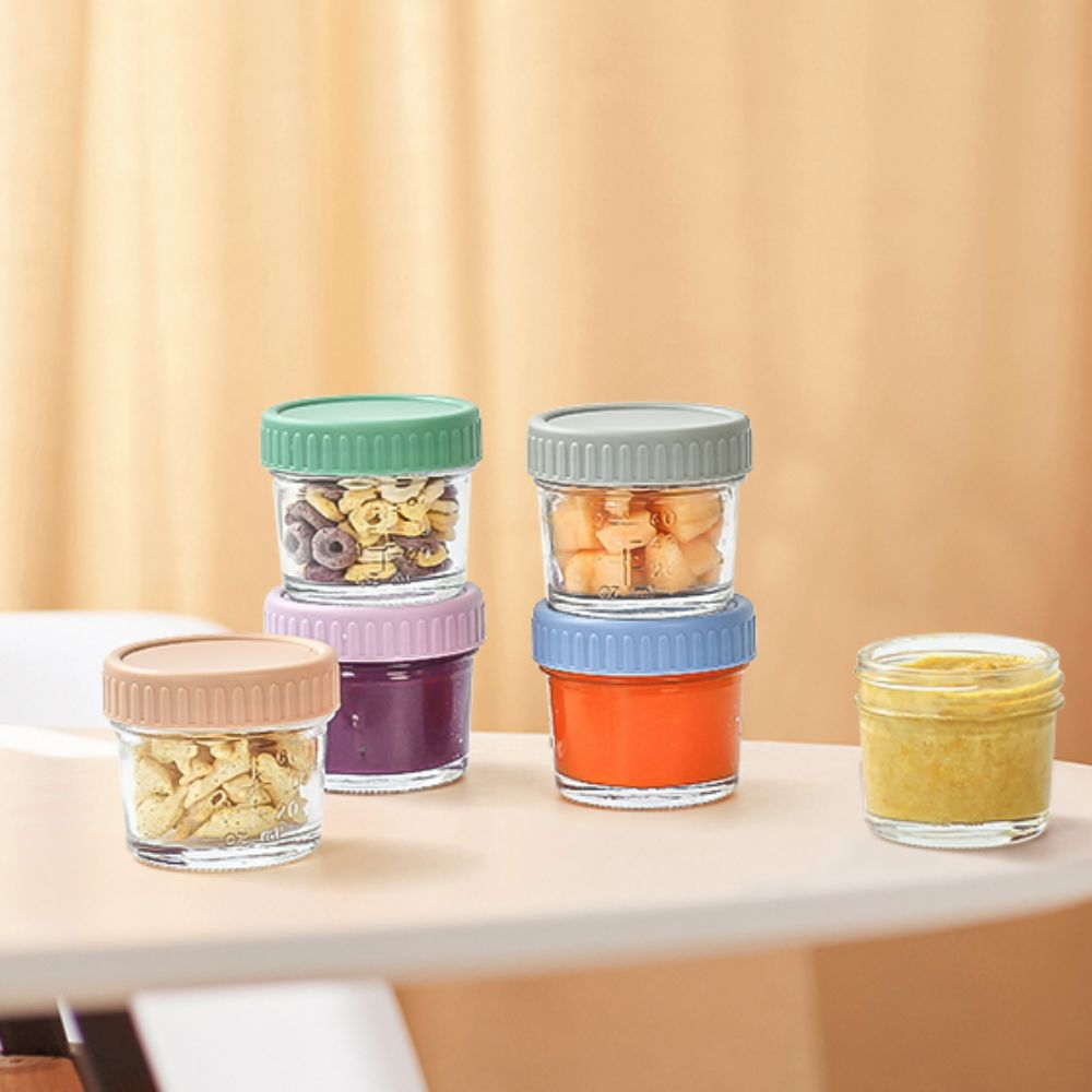 6個入りガラス製ベビーフードジャー、再利用可能、蓋付き、ディ - Baby Food Jars Glass のレビューと価格