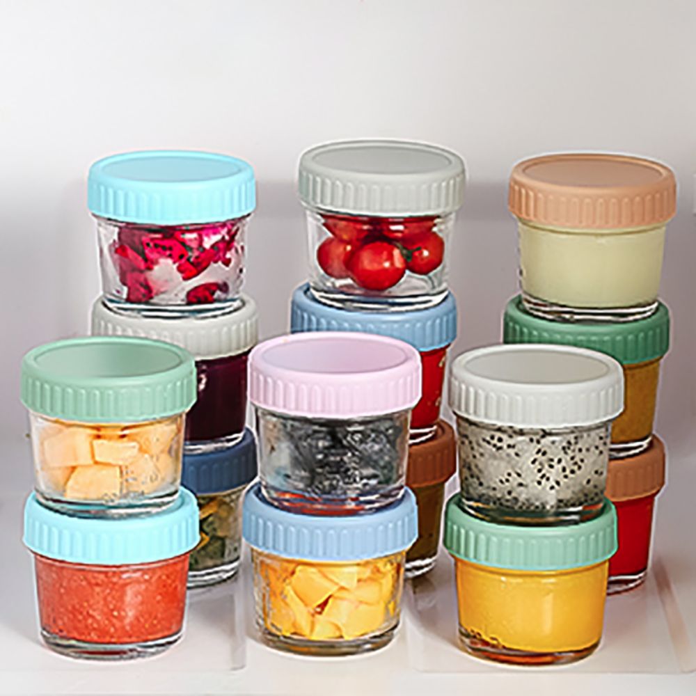 6個入りガラス製ベビーフードジャー 再利用可能 目盛り付き  - Baby Food Jars Glass のレビューと価格