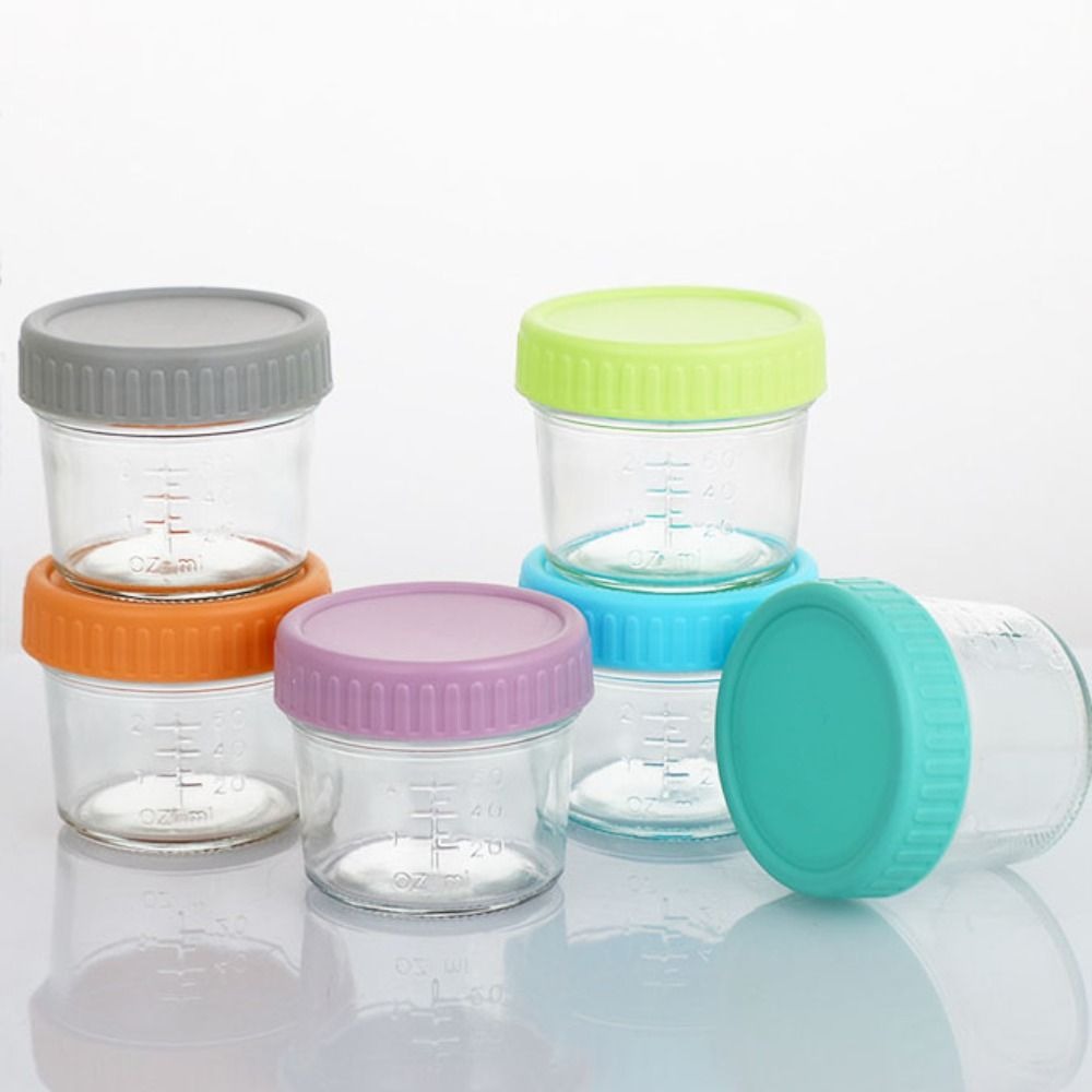 6個入りガラス製ベビーフードジャー 再利用可能 目盛り付き  - Baby Food Jars Glass のレビューと価格