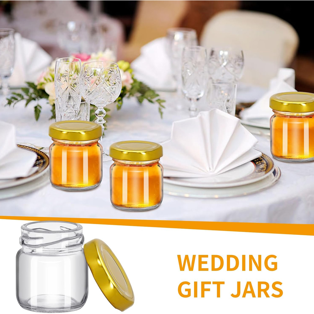 1.5オンスの丸型ミニクリアハニーポット、結婚式の引き出物、 - Baby Food Jars Glass のレビューと価格