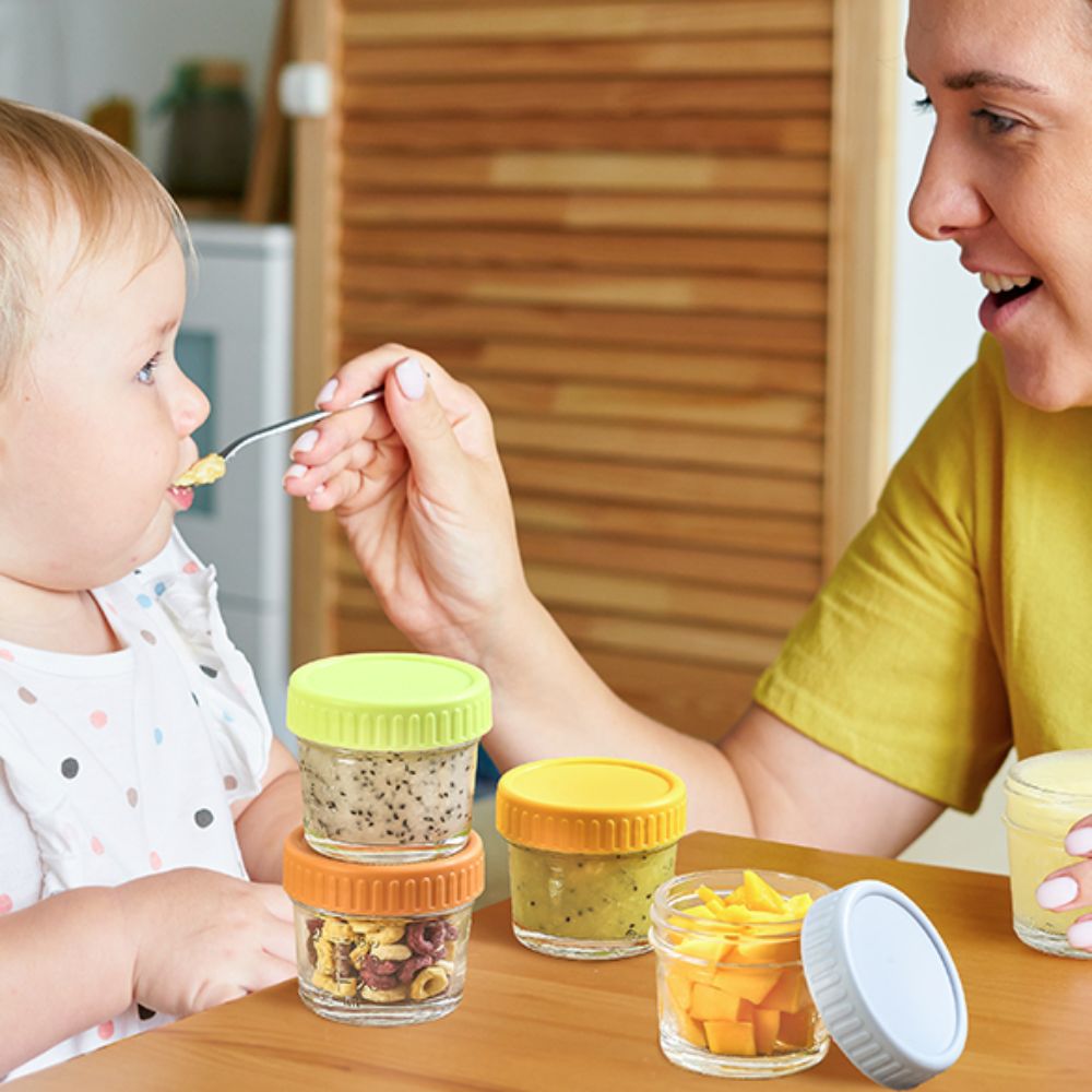 6個入り多目的ガラス製ベビーフードジャー 蓋付き再利用可能  - Baby Food Jars Glass のレビューと価格