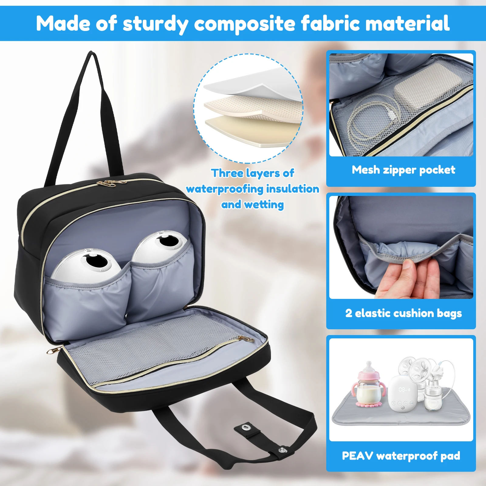 搾乳器収納バッグ、保冷剤と防水マット付き、ポータブル母乳クー - Baby Food Warmer Portable のレビューと価格