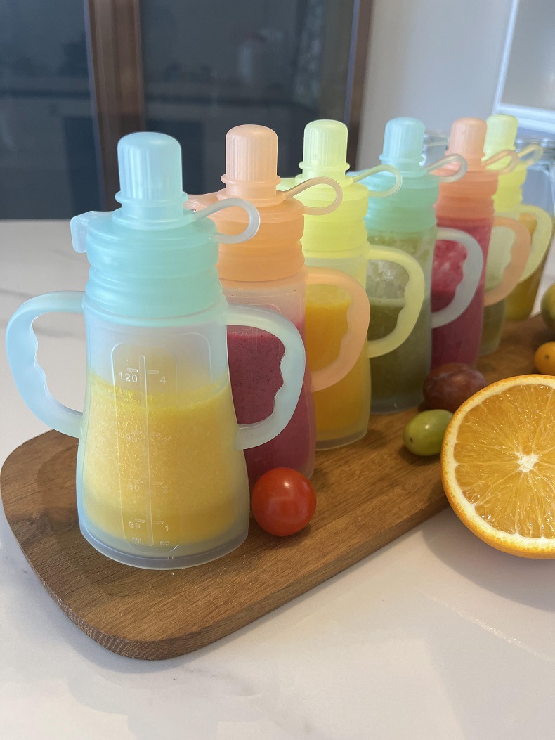 新しい再利用可能なシリコン製母乳保存バッグ、漏れ防止、吸引可 - Baby Food Reusable Pouches のレビューと価格