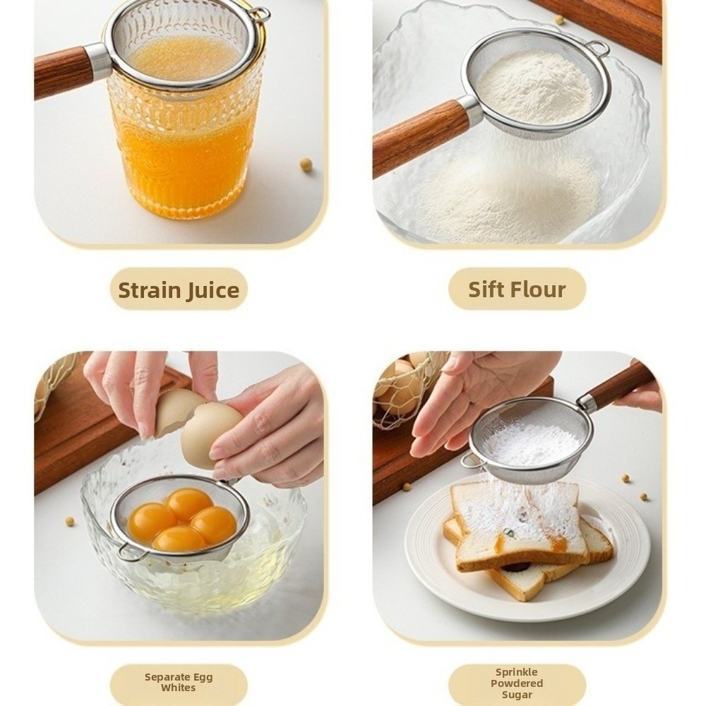 ステンレス鋼製の細かいメッシュふるい、木製ハンドル、猫の足型 - Baby Food Filter のレビューと価格
