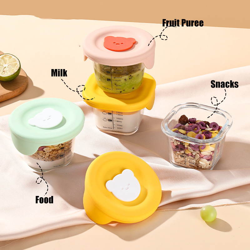 ふた付きベビーフード収納ジャー、幼児用の漏れ防止スナックピュ - Baby Food Jars Glass のレビューと価格