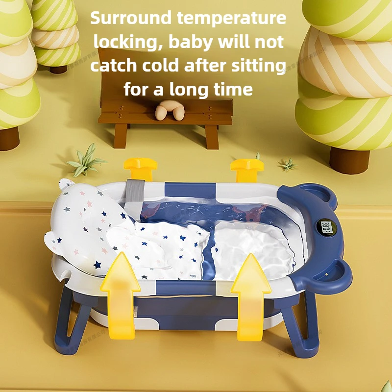 折りたたみ式ベビーバスインテリジェント温度表示新生児用浴槽ク - Baby Food Warmer Portable のレビューと価格