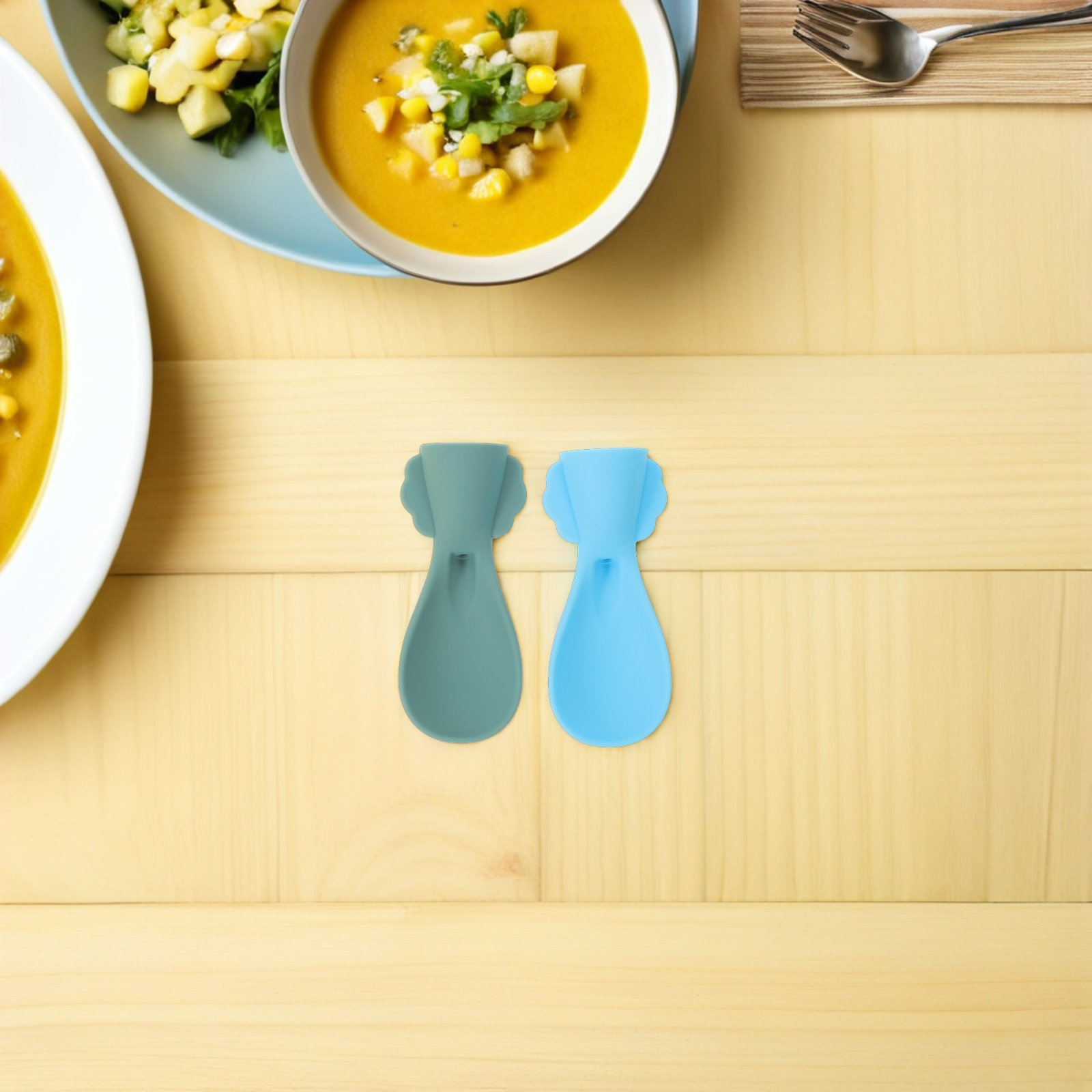 4個入りベビーシリコン製フィーディングスプーン、柔らかい幼児 - Baby Food Reusable Pouches のレビューと価格