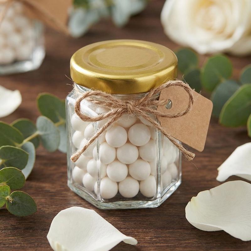 ミニ六角形ジャー 蓋付き スパイス、蜂蜜、ジャム、結婚式の記 - Baby Food Jars Glass のレビューと価格